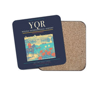 Thumbnail for Regina International Airport (YQR) design on navy blue 1 piece coaster