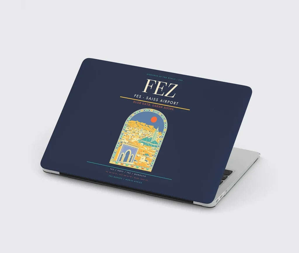 Fes (FEZ) design on navy blue MacBook case