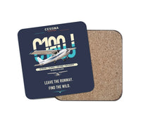 Thumbnail for Cessna 180J Skywagon design on navy blue 1 piece coaster