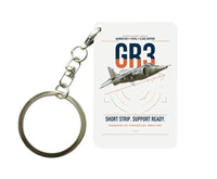 Thumbnail for Hawker Siddeley Harrier GR3 design on white designed key chain, double-side print
