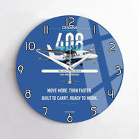 Thumbnail for Cessna 408 SkyCourier design on blue no frame wall clock