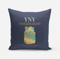 Thumbnail for Yangyang International Airport (YNY) design on navy blue pillow