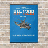 Thumbnail for Leonardo HH-139B vertical canvas print - framed - turquoise background