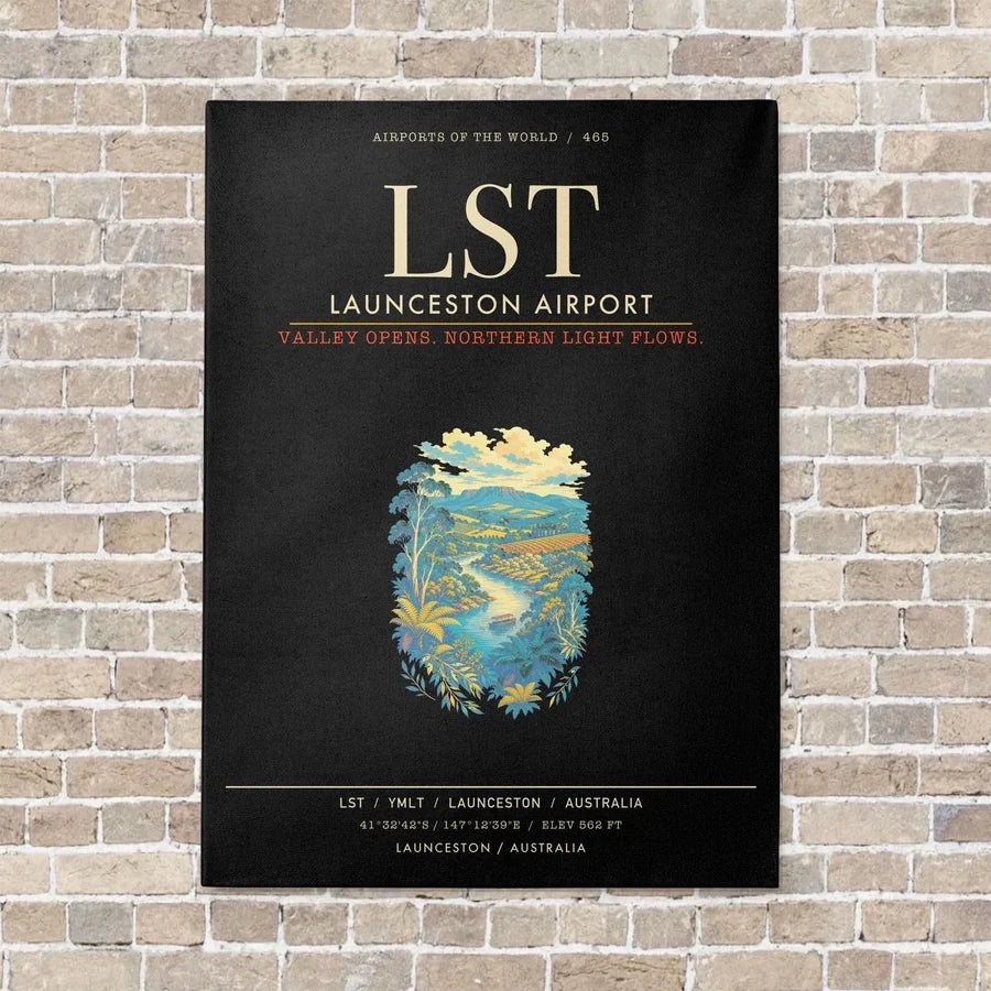 Launceston Airport LST - Canvas Framed - Black