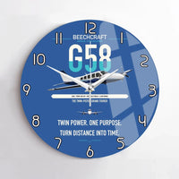 Thumbnail for Beechcraft Baron G58 design on blue no frame wall clock