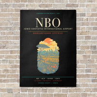 Thumbnail for Jomo Kenyatta International Airport Nairobi NBO - Canvas Framed - Black