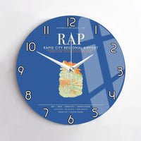 Thumbnail for Rapid City Regional Airport (RAP) design on blue no frame wall clock