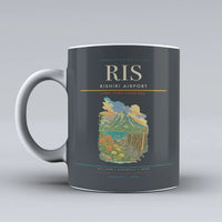 Thumbnail for Rishiri Airport (RIS) airport code design on gray ceramic mug