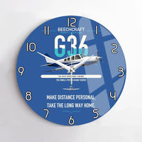 Thumbnail for Beechcraft Bonanza G36 design on blue no frame wall clock