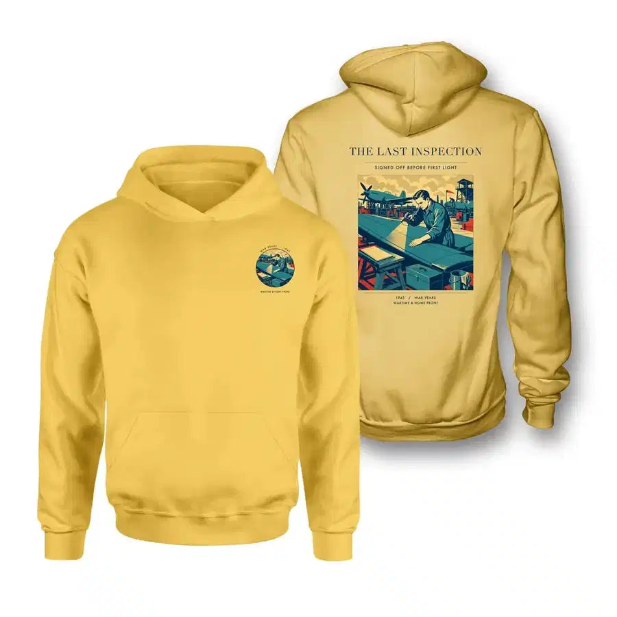 VINTAGE G4536 - The Last Inspection - Double-Side Hoodie design on yellow double side