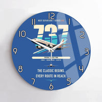 Thumbnail for Boeing 737-300 Classic design on blue no frame wall clock