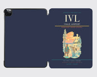 Thumbnail for Ivalo Airport (IVL) design on navy blue ipad tablet case