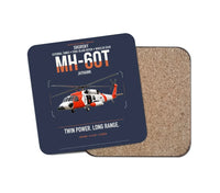 Thumbnail for Sikorsky MH-60T Jayhawk design on navy blue 1 piece coaster