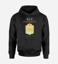 Thumbnail for Houari Boumediene Airport (ALG) design on black hoodie single-side print