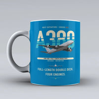 Thumbnail for A380-800 Mug design on turquoise airbus