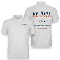 Thumbnail for Boeing KC-767A design on white double-side polo t-shirt, double-side print