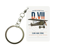 Thumbnail for Fokker D.VII design on white designed key chain, double-side print