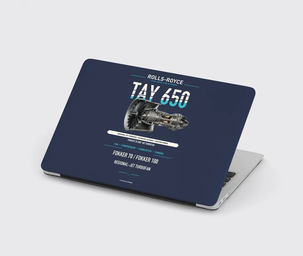 TAY 650 design on navy blue MacBook case