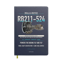 Thumbnail for RB211-524 design on navy blue notebook