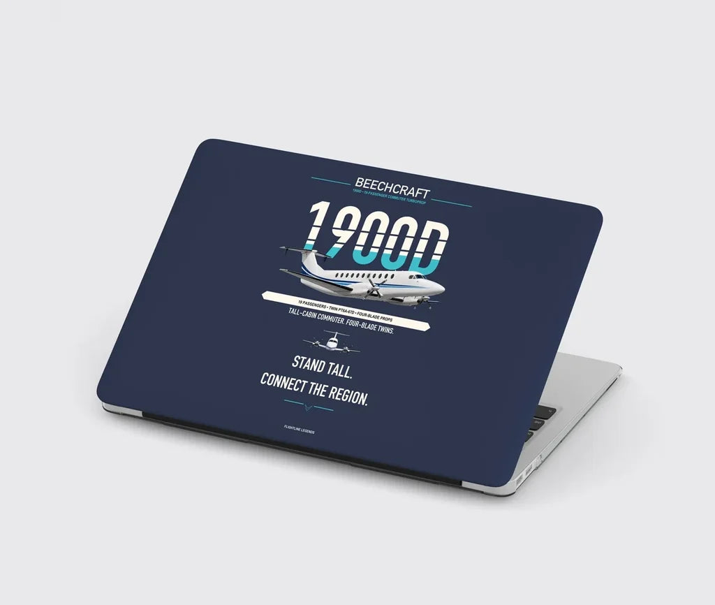 Beechcraft 1900D design on navy blue MacBook case