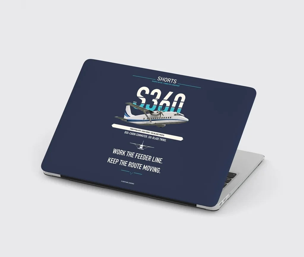 Shorts 360-300 design on navy blue MacBook case
