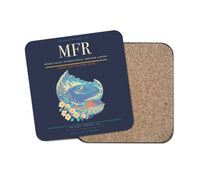 Thumbnail for Rogue Valley International–Medford Airport (MFR) design on navy blue 1 piece coaster