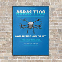 Thumbnail for DJI Agras T100 vertical canvas print - framed - turquoise background