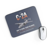 Thumbnail for C-2A Greyhound design on navy blue rectangle mouse pad