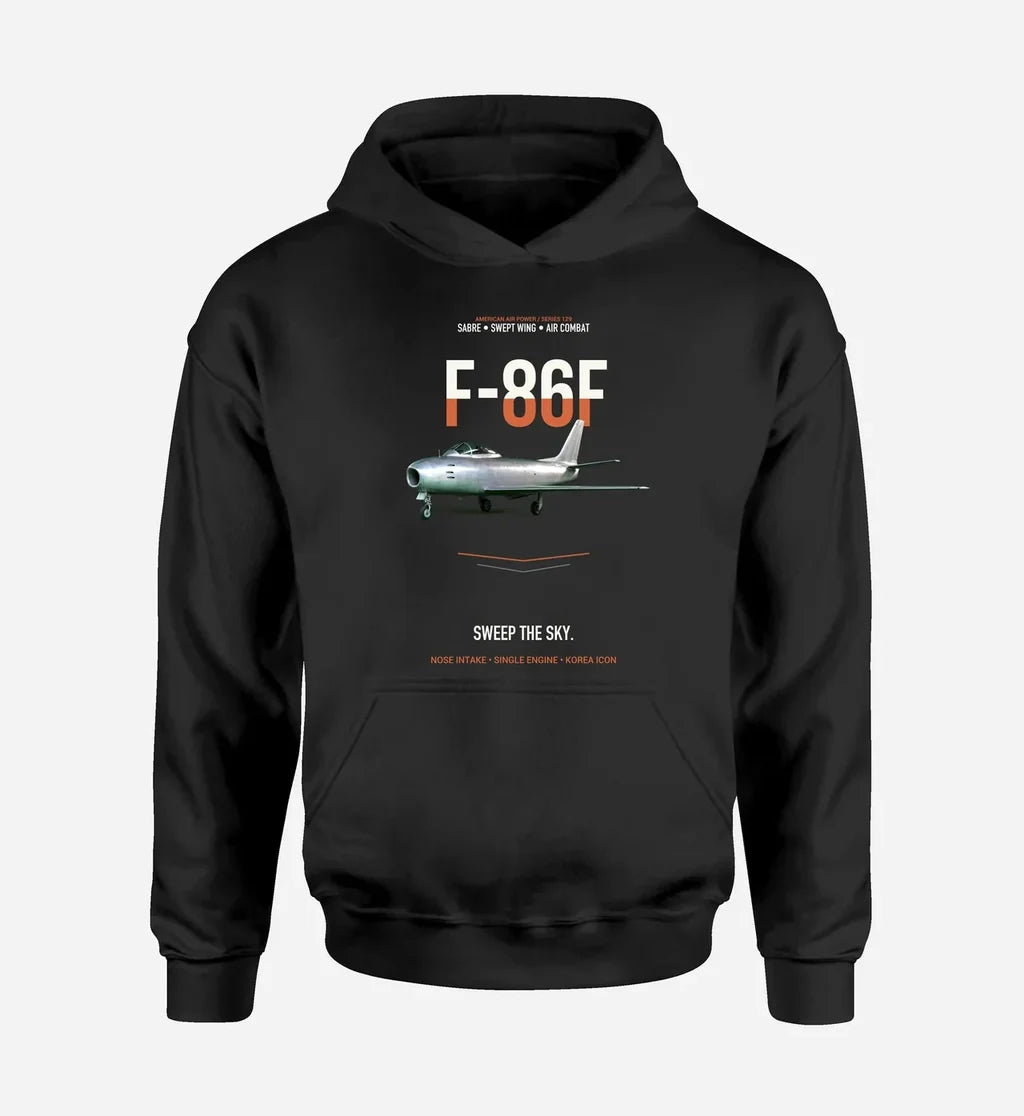 F-86F SABRE design on black hoodie single side