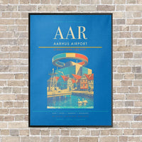 Thumbnail for Aarhus Airport AAR - Canvas Framed - Turquoise