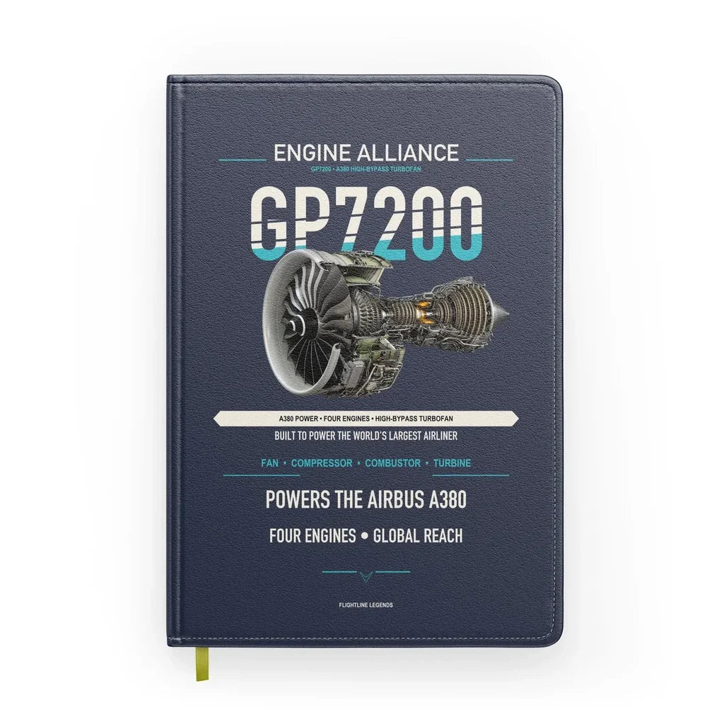 GP7200 design on navy blue notebook
