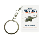 Thumbnail for Westland Lynx AH7 design on white designed key chain, double-side print