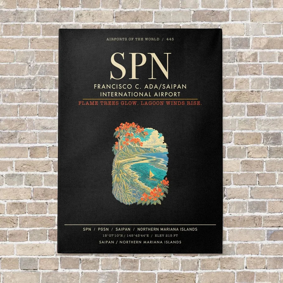 Francisco C. Ada Saipan International Airport SPN - Canvas Framed - Black