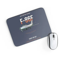 Thumbnail for F-86F Sabre Sweep The Sky design on navy blue rectangle mouse pad