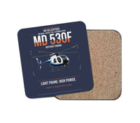 Thumbnail for MD Helicopters MD 530F design on navy blue 1 piece coaster