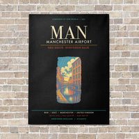 Thumbnail for Manchester Airport MAN - Canvas Framed - Black