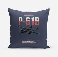 Thumbnail for P-61B Black Widow design on navy blue pillow