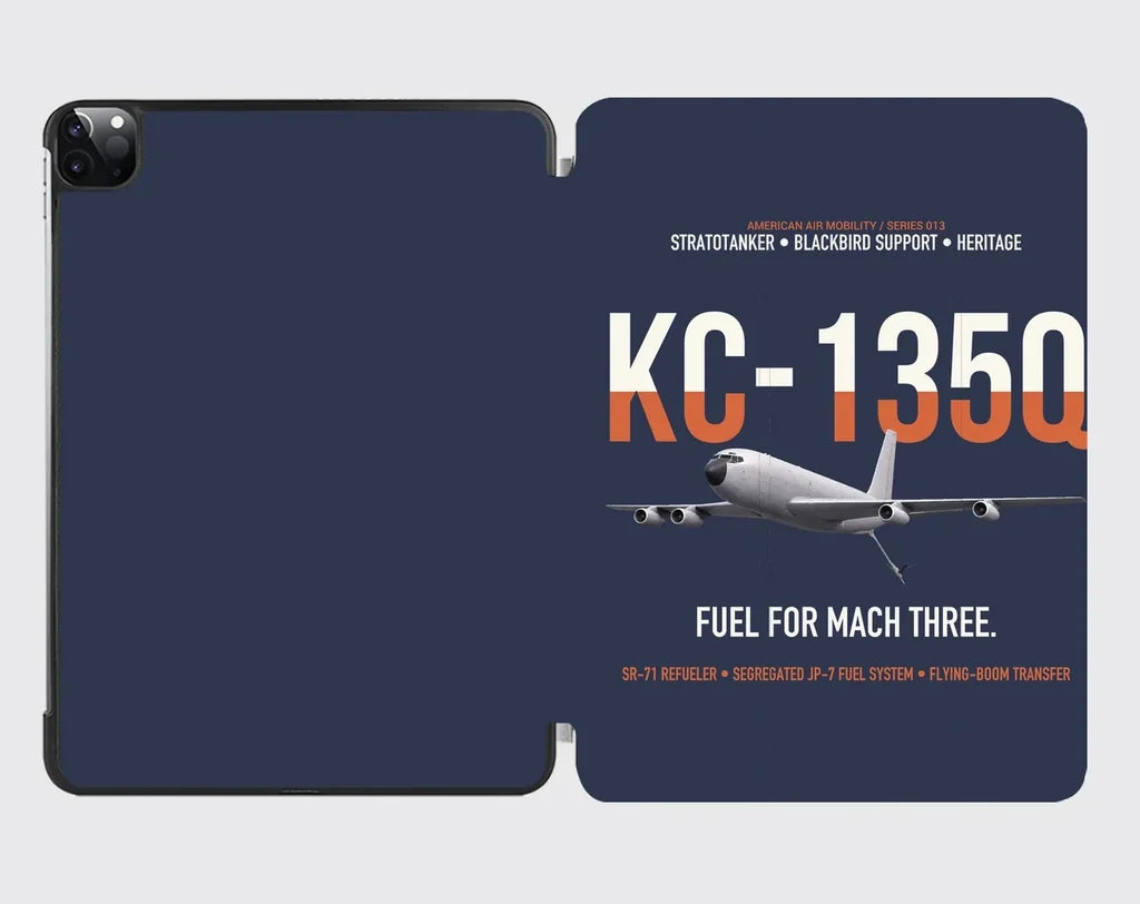 KC-135Q Blackbird Tanker design on navy blue ipad tablet case