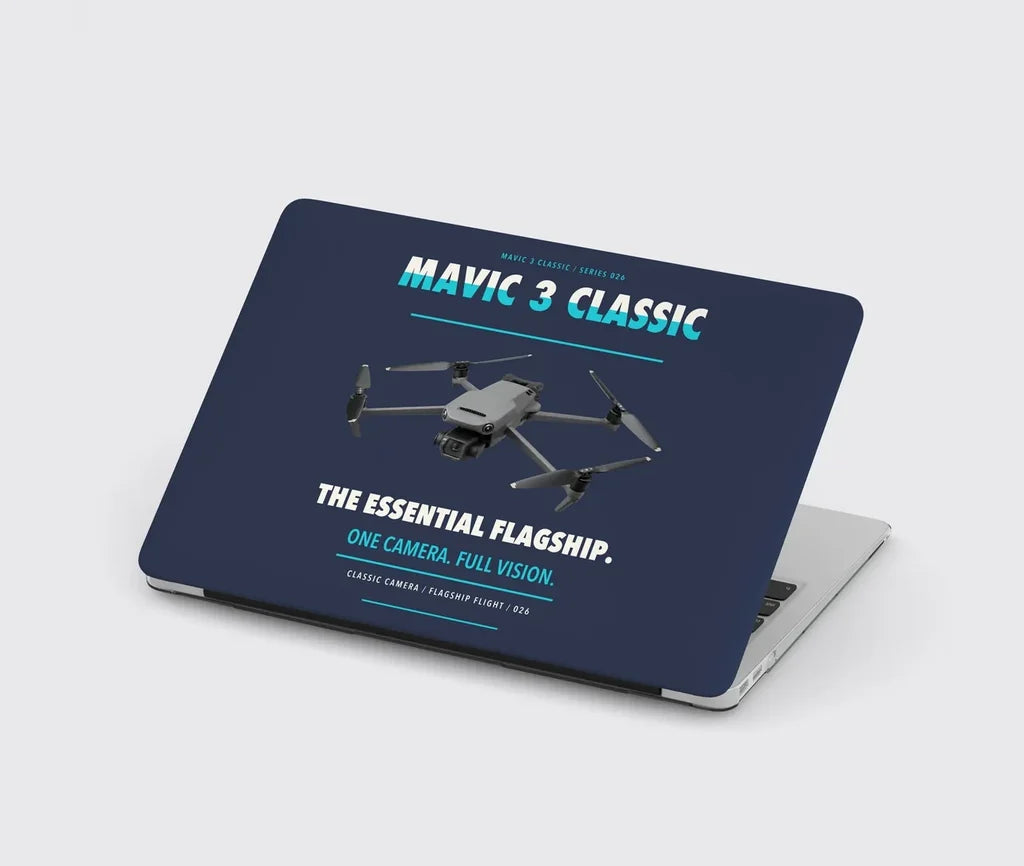 DJI Mavic 3 Classic design on navy blue MacBook case