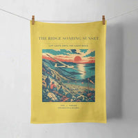 Thumbnail for VINTAGE G4475 - The Ridge Soaring Sunset - Designed Towels design on yellow