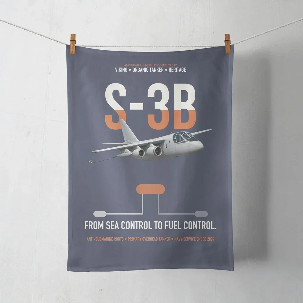 S-3B Viking design on navy blue towel