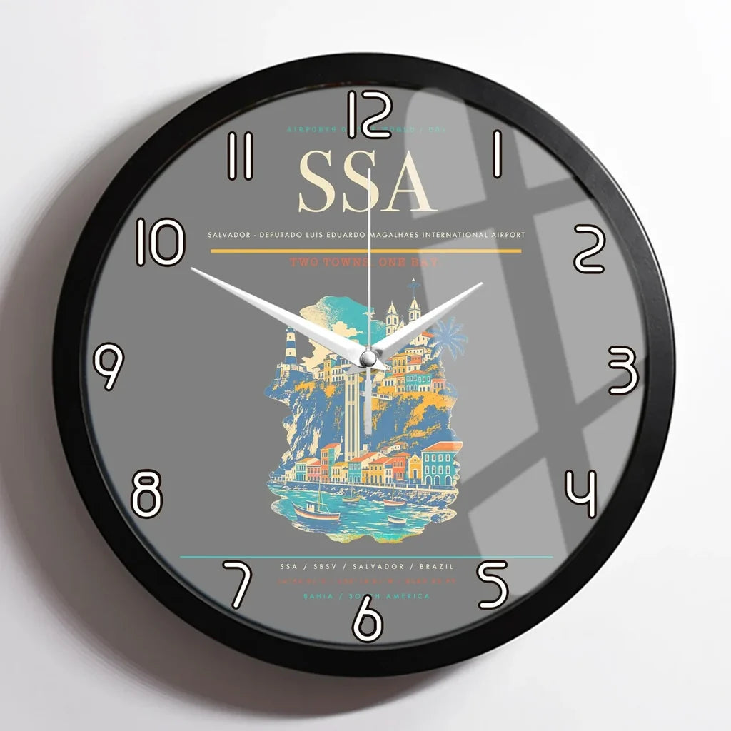 Salvador - Deputado Luis Eduardo Magalhaes International Airport SSA Wall-Clock Framed - Gray