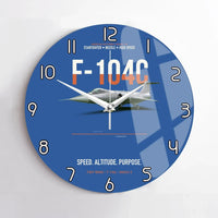 Thumbnail for F-104C Starfighter Speed In A Straight Line design on blue no frame wall clock