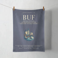 Thumbnail for Buffalo Niagara International Airport (BUF) design on navy blue towel