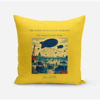 Thumbnail for VINTAGE G4521 - The Barrage Balloon Morning - Designed Pillows design on yellow