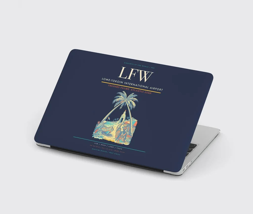 Lome-Tokoin International Airport (LFW) design on navy blue MacBook case