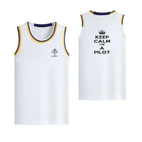 Thumbnail for Keep Calm I'm a Pilot Designed Basketball Style Sports Tank Tops - view 16