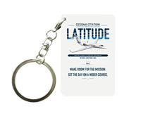 Thumbnail for Cessna Citation Latitude design on white designed key chain, double-side print