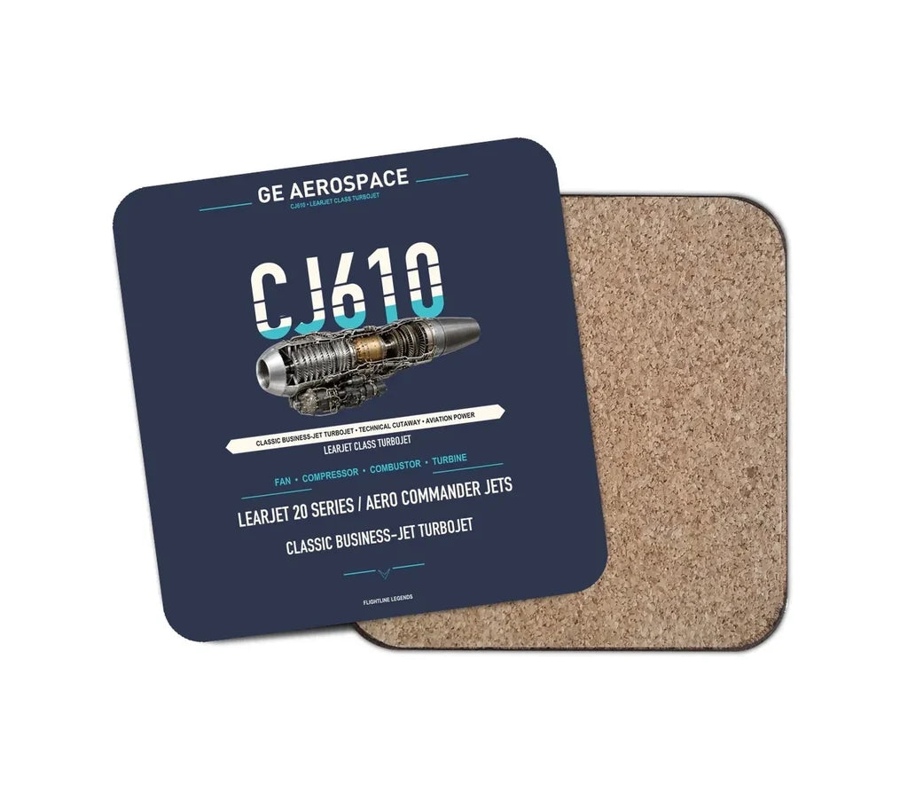 CJ610 design on navy blue 1 piece coaster