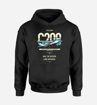 Thumbnail for Cessna 208 Caravan design on black double-side hoodie, single-side print